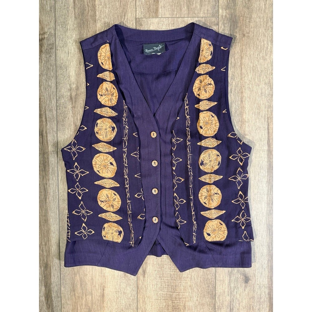 Bonnie Boynton Vintage 80s 90s Art To Wear Layered Waistcoat Vest Size Large
